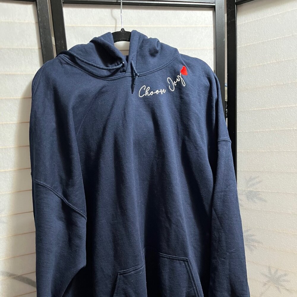 Town Pride “Choose Joy” Hoodie Sweatshirt 3XL Navy Heavyweight Pullover‎ NWT